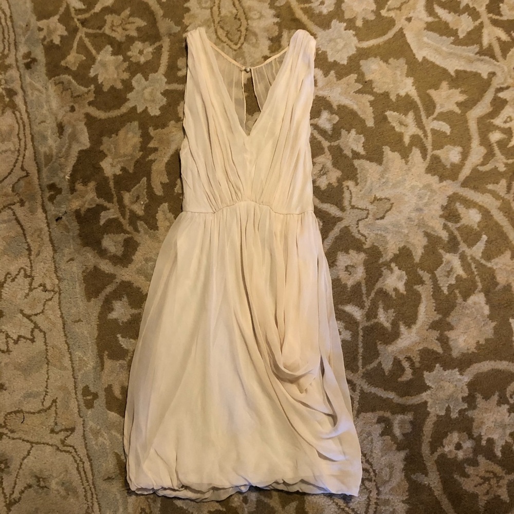 Alice & Olivia Light Pink Silk Chiffon Drape Dress